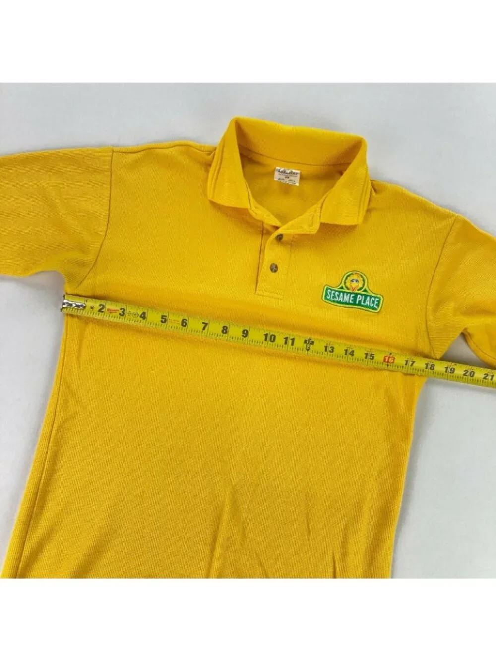 VTG Sesame Place Yellow Polo Shirt Big Bird | Sesame Street Uniform • Size XS